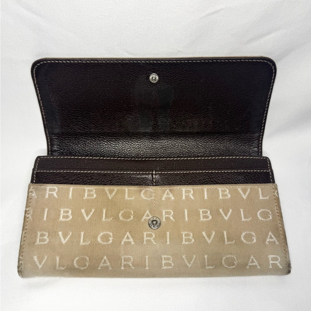 Bulgari Vintage Beige Monogram Clutch Wallet - Picture 5 of 10